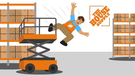 Home Depot work injury from falling off lift