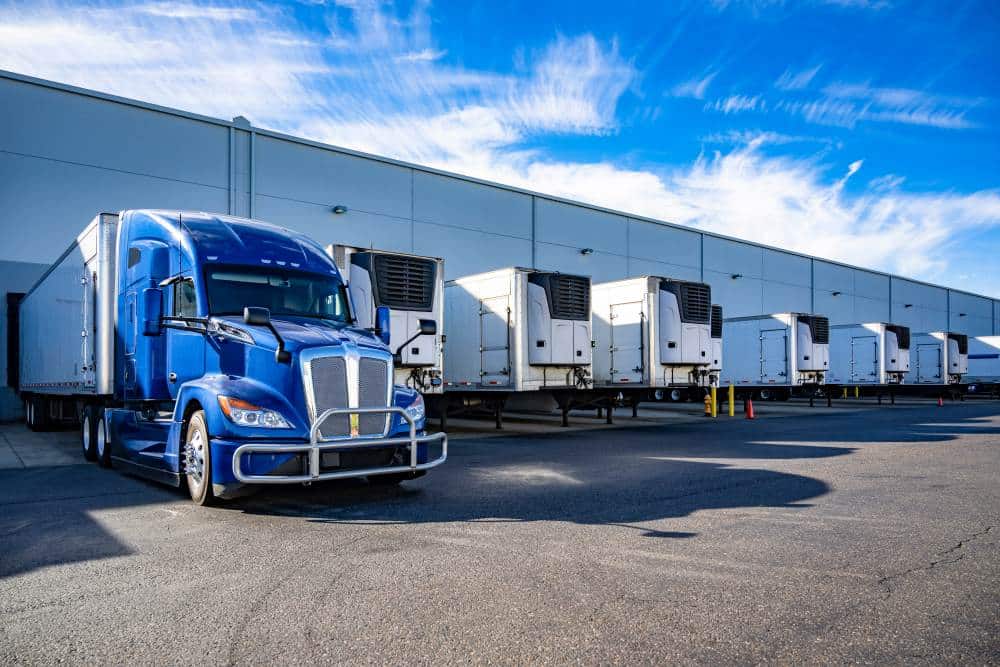 Fleet of Texas 18 wheeler trucks